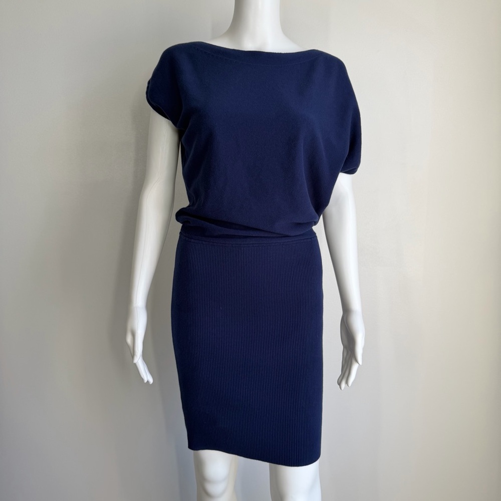Banana Republic Navy Blue Blouson Knit Dress